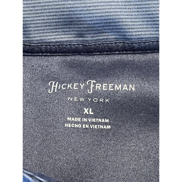 Hickey Freeman Quarter 1/4 Zip Pullover Men XL Blue Striped Stretch Performance - Picture 5 of 7